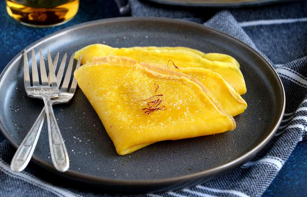 Блинчики с шафраном и ромом