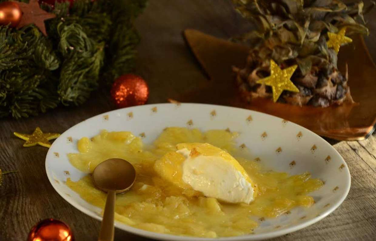 Десерт с ананасом и маскарпоне