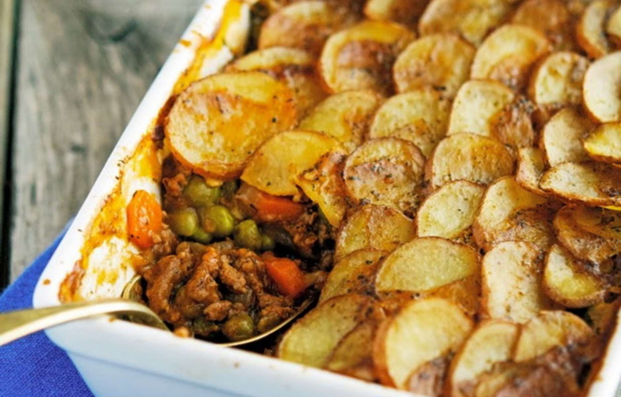 Мясная запеканка с пивом