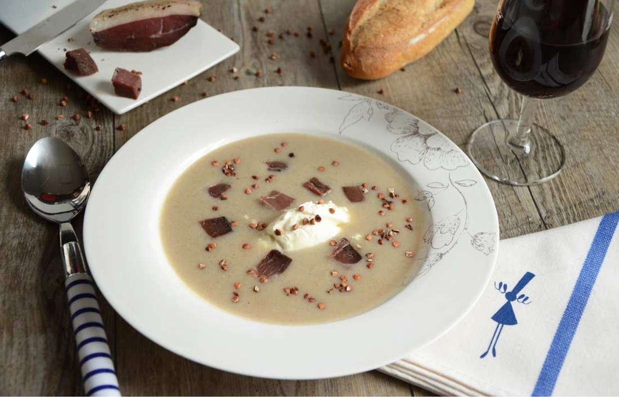 Гречневый суп с бастурмой