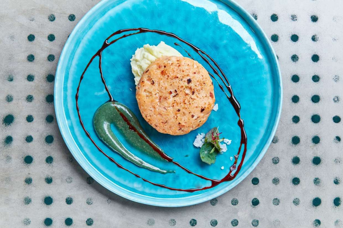 Рыбная котлета с васаби-пюре